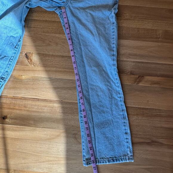 Levi's Premium Middy Ankle Bootcut Jeans Light Wash 100% Cotton Blue Denim Sz 25 - Picture 14 of 14